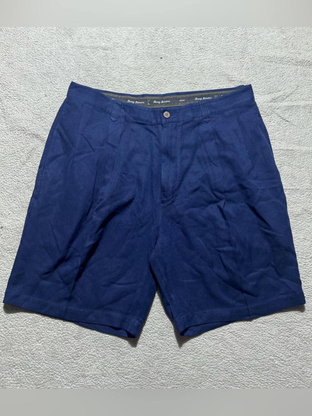Tommy Bahama Shorts Mens 32 Blue Pleated 100% Silk Mid Rise Summer Casual 32x8
